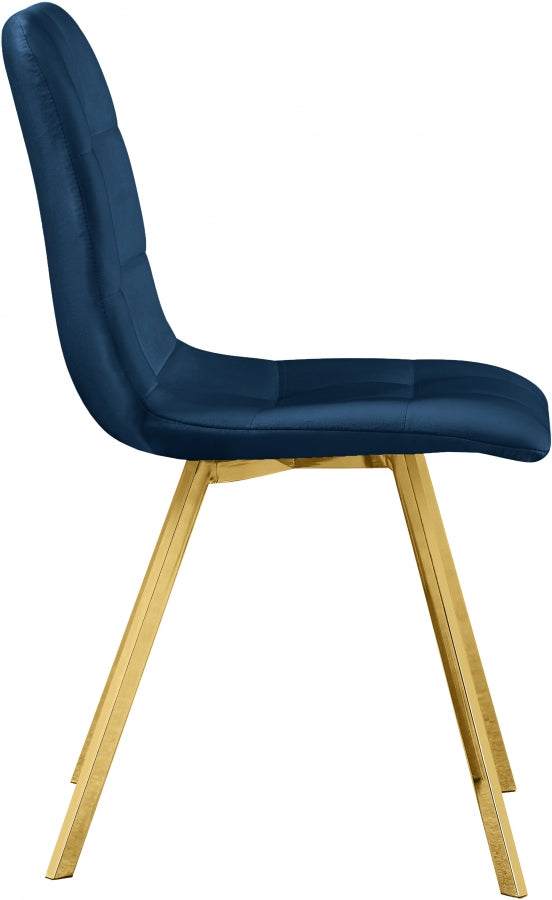 Annie Blue Velvet Dining Chair from Meridian - Luna Furniture