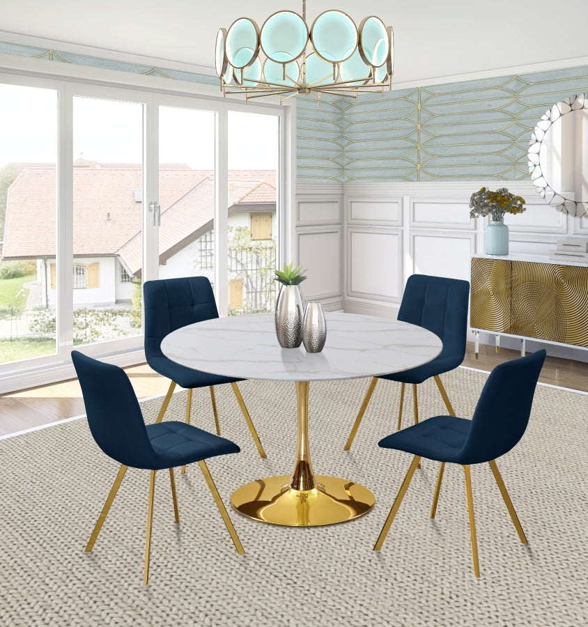 Annie Blue Velvet Dining Chair from Meridian - Luna Furniture