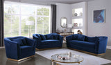 Arabella Blue Velvet Chair from Meridian - Luna Furniture