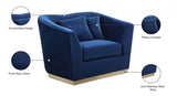 Arabella Blue Velvet Chair from Meridian - Luna Furniture