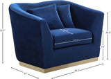 Arabella Blue Velvet Chair from Meridian - Luna Furniture