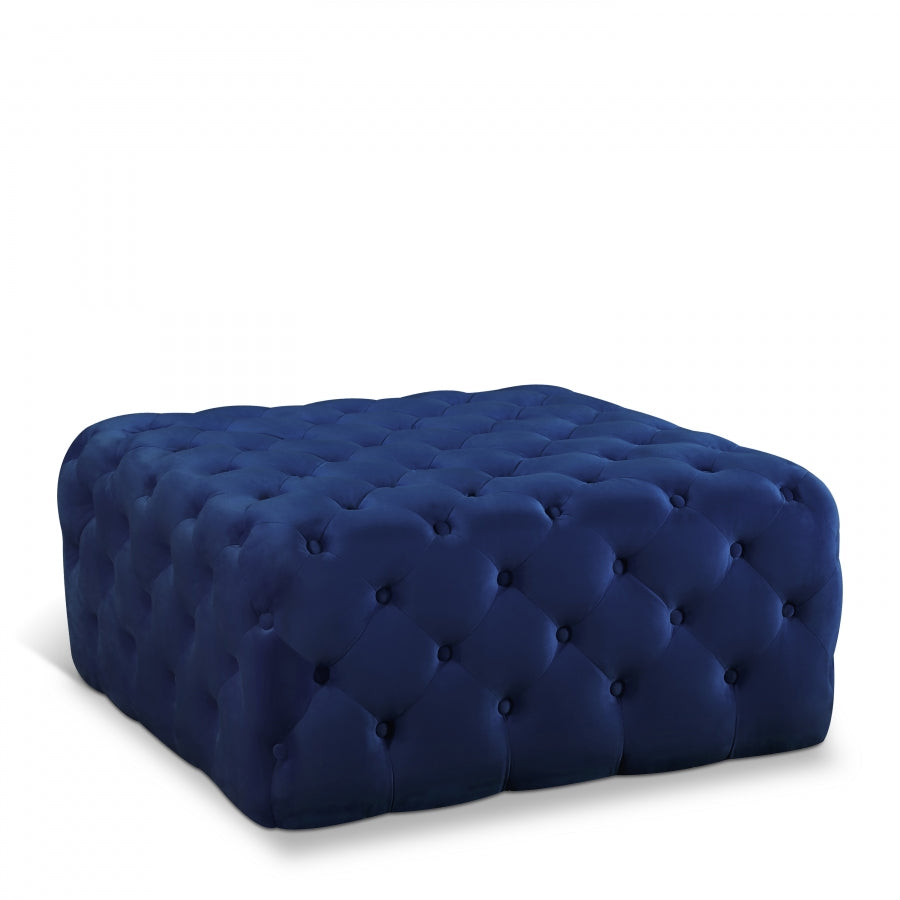 Ariel Blue Velvet Ottoman | Bench from Meridian - Luna Furniture