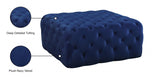 Ariel Blue Velvet Ottoman | Bench from Meridian - Luna Furniture