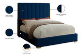 Becca Blue Velvet King Bed from Meridian - Luna Furniture