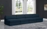 Beckham Blue Linen Textured Modular 152" Sofa from Meridian - Luna Furniture