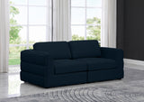 Beckham Blue Linen Textured Modular 76" Sofa from Meridian - Luna Furniture