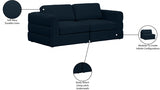 Beckham Blue Linen Textured Modular 76" Sofa from Meridian - Luna Furniture