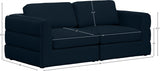 Beckham Blue Linen Textured Modular 76" Sofa from Meridian - Luna Furniture