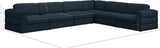 Beckham Blue Linen Textured Modular Sectional from Meridian - Luna Furniture