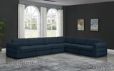 Beckham Blue Linen Textured Modular Sectional from Meridian - Luna Furniture