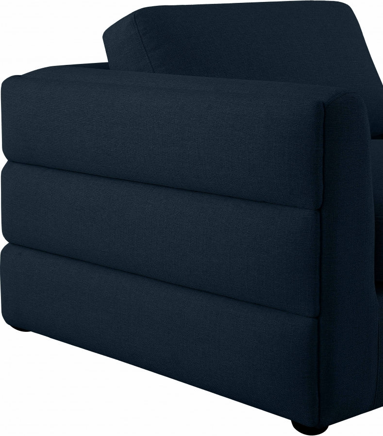 Beckham Blue Linen Textured Modular Sectional from Meridian - Luna Furniture