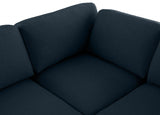 Beckham Blue Linen Textured Modular Sectional from Meridian - Luna Furniture