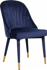 Belle Blue Velvet Dining Chair, Set of 2 from Meridian - Luna Furniture