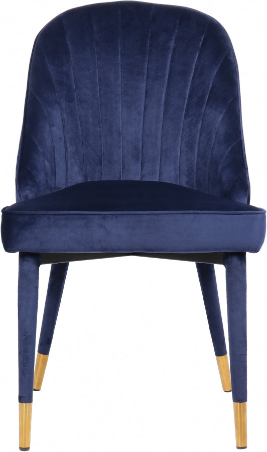 Belle Blue Velvet Dining Chair, Set of 2 from Meridian - Luna Furniture