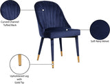 Belle Blue Velvet Dining Chair, Set of 2 from Meridian - Luna Furniture