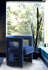 Blair Blue Velvet Dining/Accent Chair from Meridian - Luna Furniture