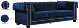 Bowery Blue Velvet Sofa from Meridian - Luna Furniture