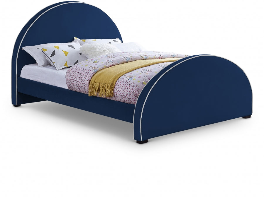 Brody Blue Velvet Full Bed from Meridian - Luna Furniture