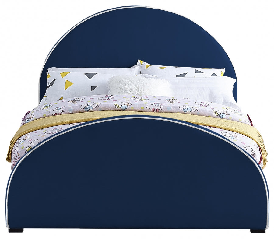 Brody Blue Velvet Full Bed from Meridian - Luna Furniture