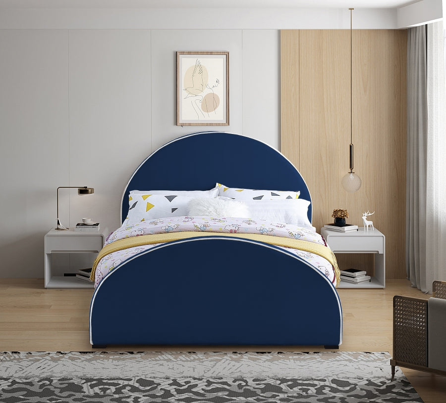 Brody Blue Velvet Full Bed from Meridian - Luna Furniture