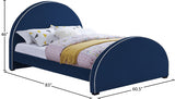 Brody Blue Velvet Full Bed from Meridian - Luna Furniture