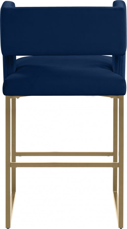 Caleb Blue Velvet Counter Stool, Set of 2 from Meridian - Luna Furniture