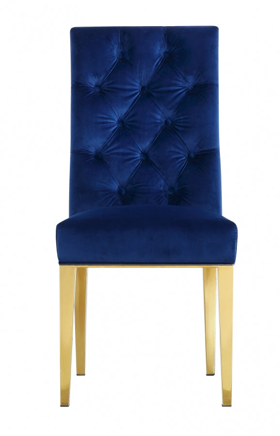 Capri Blue Velvet Dining Chair, Set of 2 from Meridian - Luna Furniture