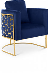 Casa Blue Velvet Chair from Meridian - Luna Furniture