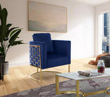 Casa Blue Velvet Chair from Meridian - Luna Furniture