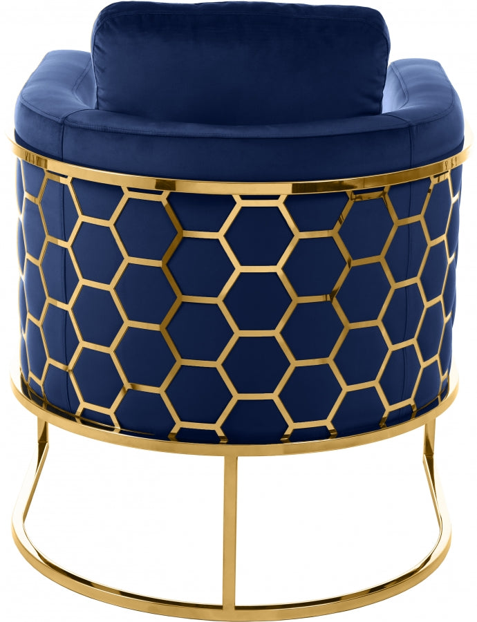 Casa Blue Velvet Chair from Meridian - Luna Furniture