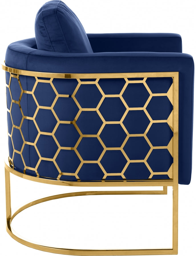 Casa Blue Velvet Chair from Meridian - Luna Furniture