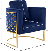 Casa Blue Velvet Chair from Meridian - Luna Furniture