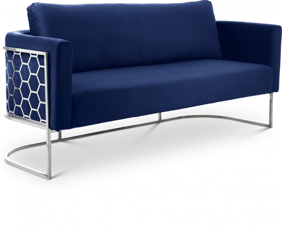 Casa Blue Velvet Sofa from Meridian - Luna Furniture