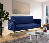 Casa Blue Velvet Sofa from Meridian - Luna Furniture