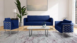 Casa Blue Velvet Sofa from Meridian - Luna Furniture