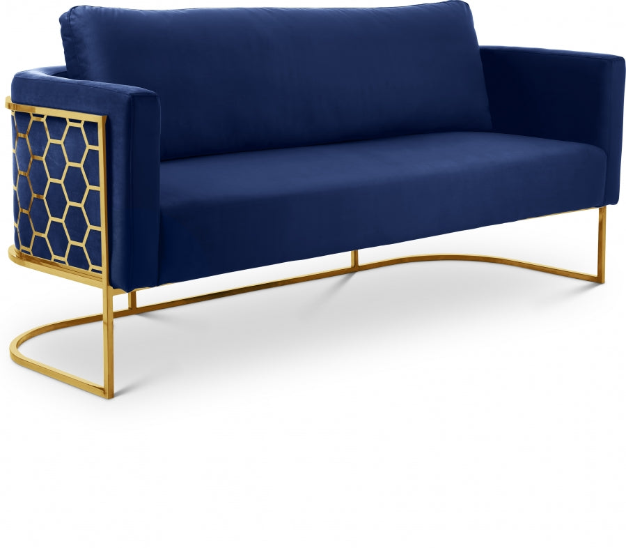 Casa Blue Velvet Sofa from Meridian - Luna Furniture