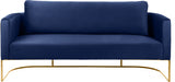 Casa Blue Velvet Sofa from Meridian - Luna Furniture