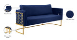 Casa Blue Velvet Sofa from Meridian - Luna Furniture