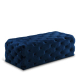 Casey Blue Velvet Ottoman | Bench from Meridian - Luna Furniture