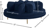 Circlet Blue Velvet Roundabout Sofa from Meridian - Luna Furniture