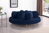 Circlet Blue Velvet Roundabout Sofa from Meridian - Luna Furniture