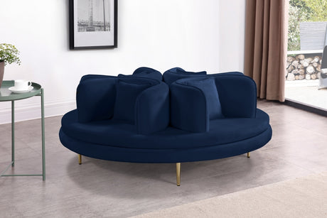 Circlet Blue Velvet Roundabout Sofa from Meridian - Luna Furniture