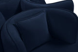 Circlet Blue Velvet Roundabout Sofa from Meridian - Luna Furniture