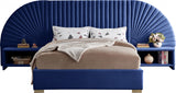 Cleo Blue Velvet King Bed from Meridian - Luna Furniture