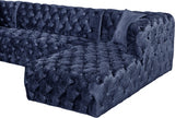 Blue Coco Velvet 3pc. Sectional from Meridian - Luna Furniture