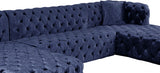 Blue Coco Velvet 3pc. Sectional from Meridian - Luna Furniture