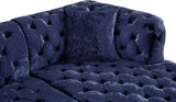 Blue Coco Velvet 3pc. Sectional from Meridian - Luna Furniture