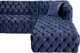 Blue Coco Velvet 3pc. Sectional from Meridian - Luna Furniture