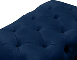 Crescent Blue Velvet Ottoman from Meridian - Luna Furniture