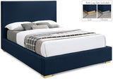 Crosby Blue Linen Textured Queen Bed from Meridian - Luna Furniture